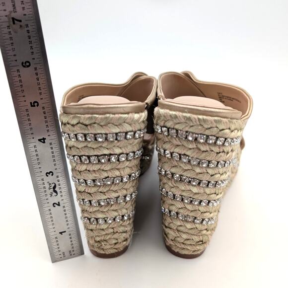 Charles by Charles David Cate Metallic Espadrille Wedge Sandal Size US9.5M EU40 - Picture 4 of 11